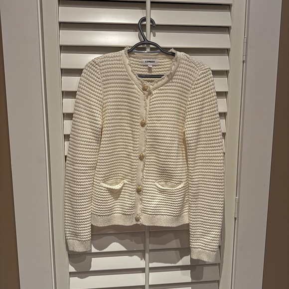 Express Sweaters - Express Cream Cardigan